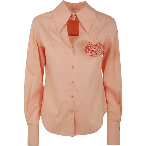Peach Pearl Shirt , Damen, Größe: L - Blugirl - Modalova