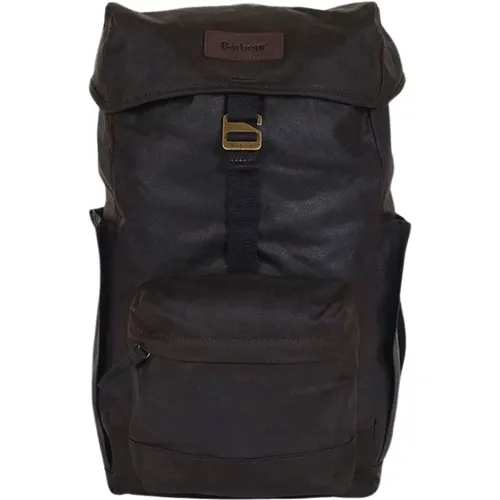 Waxed Cotton Backpack with Hook Closure , male, Sizes: ONE SIZE - Barbour - Modalova