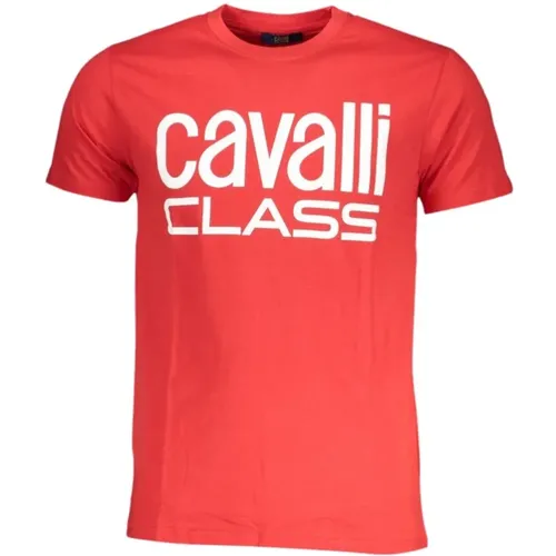 Rotes Baumwoll-Logo-Print-T-Shirt - Cavalli Class - Modalova