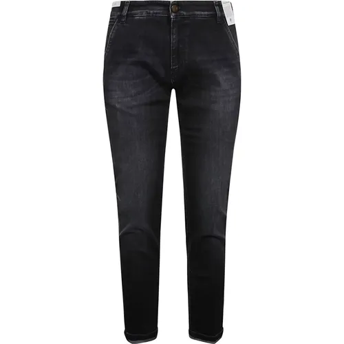 Schwarze Denim Straight-Leg Jeans - PT Torino - Modalova