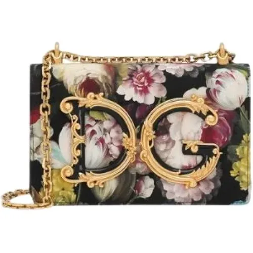 Flower Power Charmeuse Shoulder Bag , female, Sizes: ONE SIZE - Dolce & Gabbana - Modalova