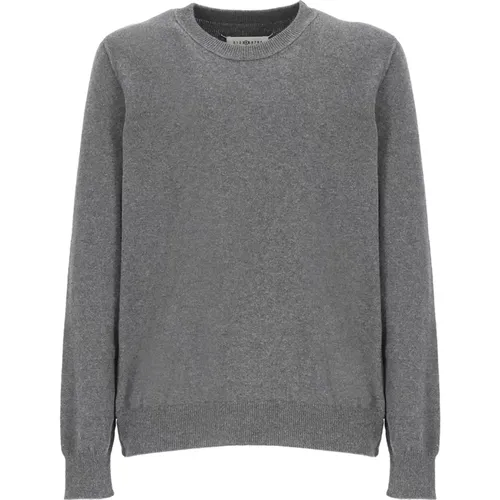 Grey Cashmere Pullover with Round Neckline , male, Sizes: L, 2XL - Maison Margiela - Modalova