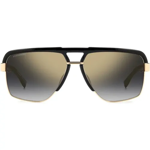 Gold Sunglasses with Grey Shaded Mirror , male, Sizes: 61 MM - Dsquared2 - Modalova