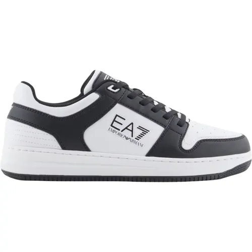 Schwarze Sneakers Eco Leder Logo , Herren, Größe: 43 1/3 EU - Emporio Armani EA7 - Modalova