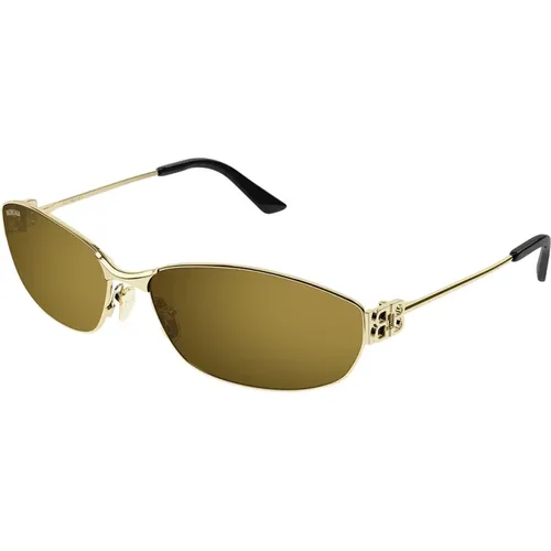 Ovale Metallsonnenbrille mit BB-Scharnier,Stylische Sonnenbrille Bb0336S - Balenciaga - Modalova
