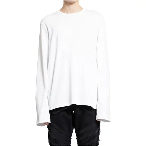 Oversized T-Shirt mit gesticktem Logo , Herren, Größe: XL - Helmut Lang - Modalova