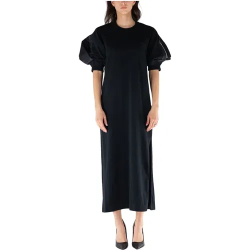 Nylon Twill x Cotton Jersey Dress , female, Sizes: L, M - Sacai - Modalova