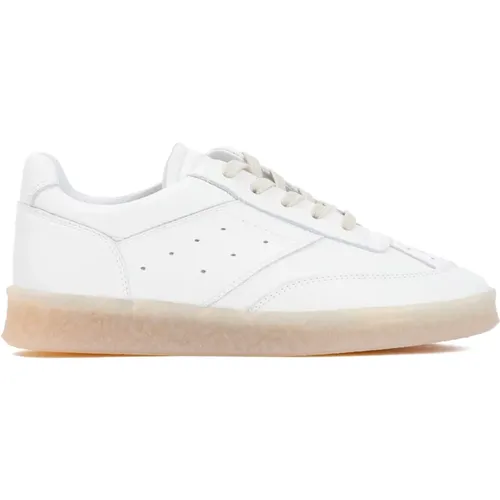 Weiße Leder Sneakers Stilvolle Freizeitschuhe , Damen, Größe: 36 EU - MM6 Maison Margiela - Modalova