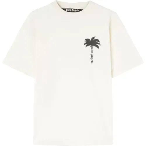 T-Shirt mit Frontdruck , Herren, Größe: L - Palm Angels - Modalova