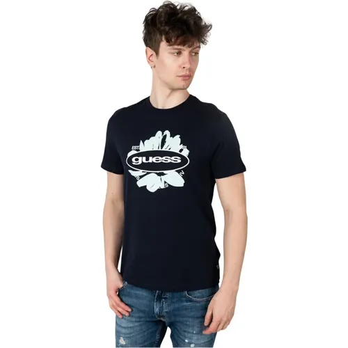 Klassisches Rundhals T-Shirt , Herren, Größe: XL - Guess - Modalova