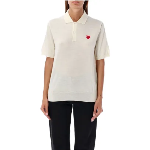 Red Heart Knit Polo Shirt , female, Sizes: S, XL, L, M - Comme des Garçons - Modalova