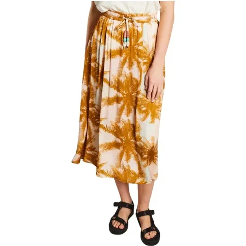 Palm Tree Print Long Skirt , female, Sizes: XL - La Petite Française - Modalova