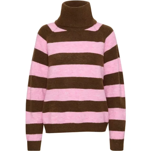 Striped Rollneck Pullover Sweater , female, Sizes: L, XL, M, S - Saint Tropez - Modalova