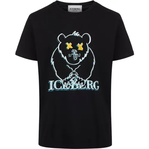 T-Shirt mit Cartoon-Grafik , Herren, Größe: 3XL - Iceberg - Modalova