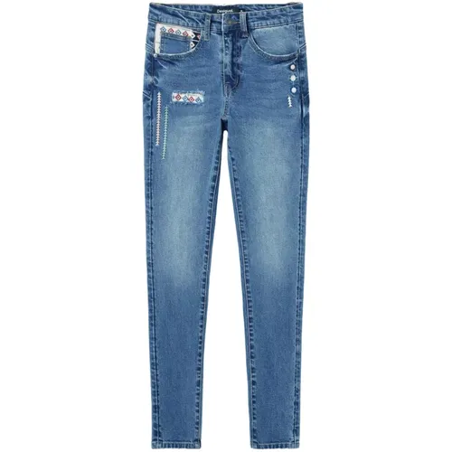 Cropped Jeans , Damen, Größe: S - Desigual - Modalova