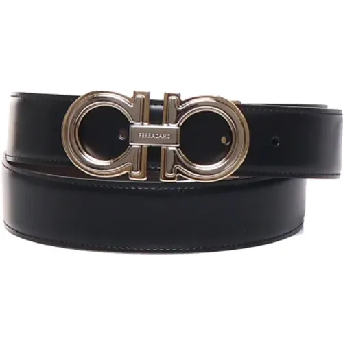 Reversible Leather Belt with Metal Buckle , male, Sizes: 90 CM, 95 CM, 105 CM, 100 CM - Salvatore Ferragamo - Modalova