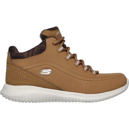 Sporty High-Top Nubuk Sneakers , Damen, Größe: 37 1/2 EU - Skechers - Modalova