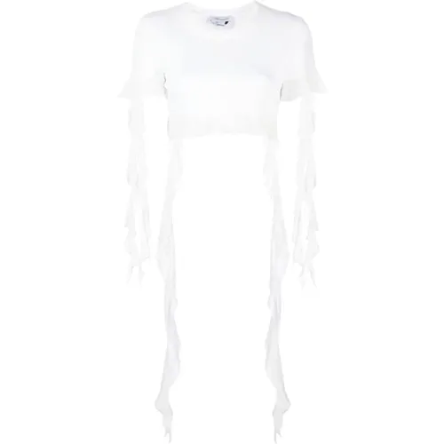 Ruffled T-Shirt , female, Sizes: XS, M, S - Blumarine - Modalova