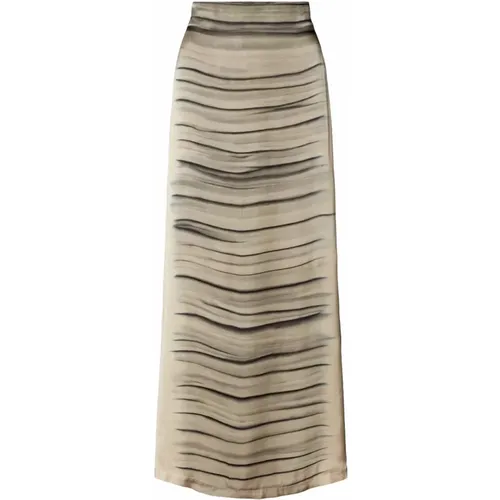Tie-Dye Maxi Skirt Grey Combo , female, Sizes: L - Rabens Saloner - Modalova