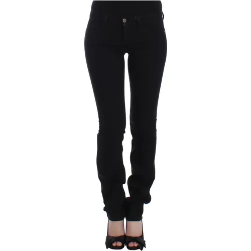 Schwarze Straight Leg Jeans mit Logo-Details - Costume National - Modalova