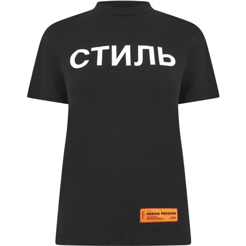 Ctnmb Logo T-Shirt Schwarz/Weiß Kurzarm - Heron Preston - Modalova