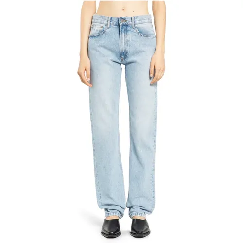 Hellblaue Denimhose mit Logo , Damen, Größe: W26 - Jean Paul Gaultier - Modalova