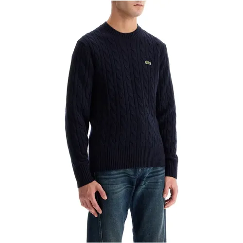 Geflochtener Wollpullover , Herren, Größe: M - Lacoste - Modalova