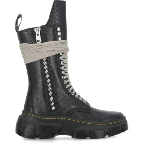 Schwarze Leder Plateau-Stiefel,Vintage Calf-Length Boot - Dr. Martens - Modalova