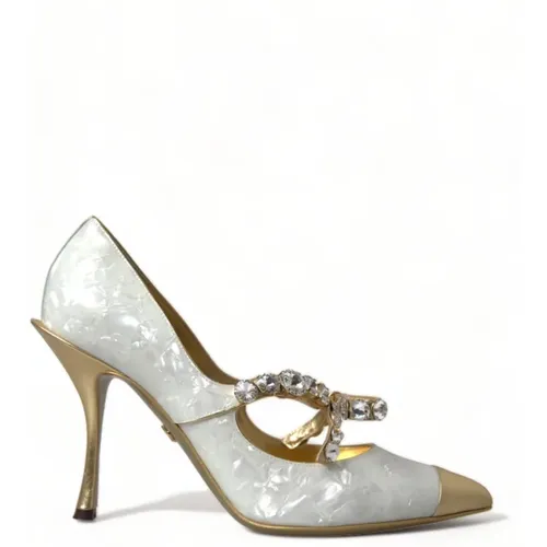 Crystal Pearl High Heel Pumps , female, Sizes: 7 UK, 6 UK, 2 UK, 5 UK - Dolce & Gabbana - Modalova