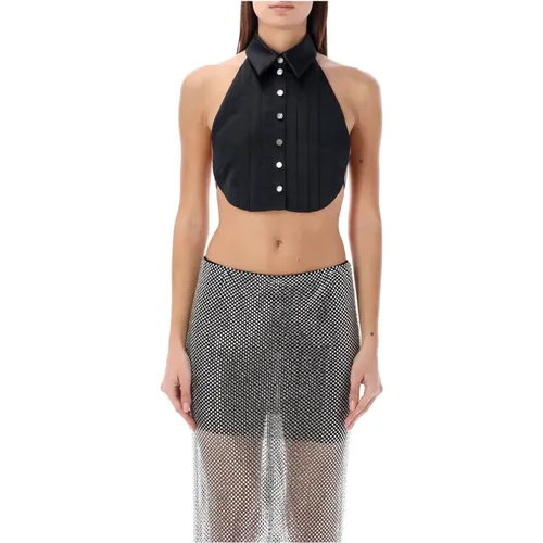 Schwarzes Duchesse Crop Top , Damen, Größe: S - Philosophy di Lorenzo Serafini - Modalova