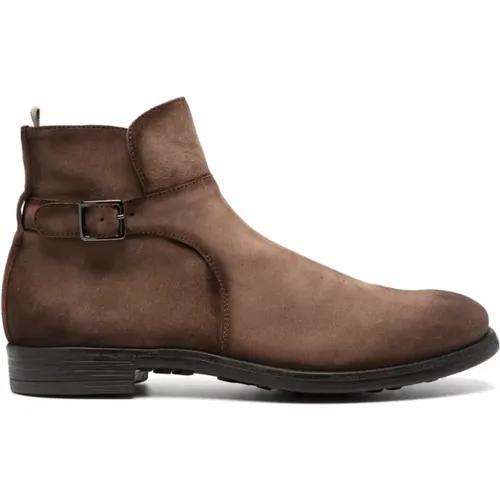 Suede Ankle Boots with Buckle Detailing , male, Sizes: 11 UK, 8 UK, 7 UK - Officine Creative - Modalova