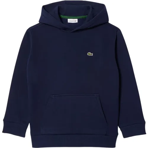 Blauer Kapuzenpullover Minimalistisches Design - Lacoste - Modalova