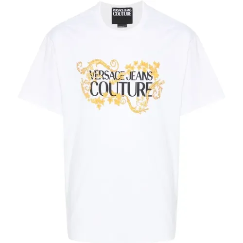 Logo Print Crew Neck T-shirt , male, Sizes: M, XL, L - Versace Jeans Couture - Modalova