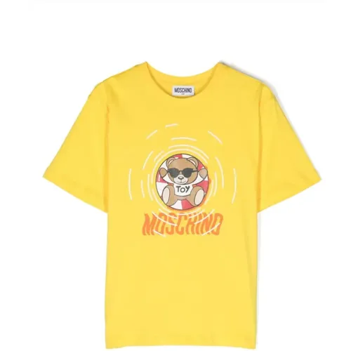Gelbes Teddybär-Print T-Shirt - Moschino - Modalova