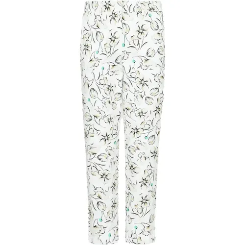 Green Floral Slim Fit Trousers , female, Sizes: XS, M, 2XS - Marella - Modalova