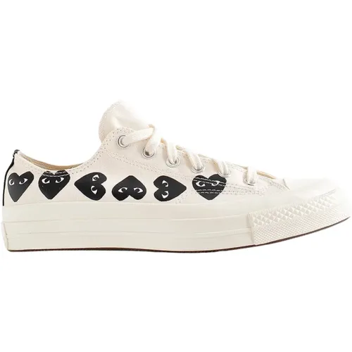 Schwarz Weiß Herz Low Top Sneakers , Herren, Größe: 45 EU - Comme des Garçons Play - Modalova