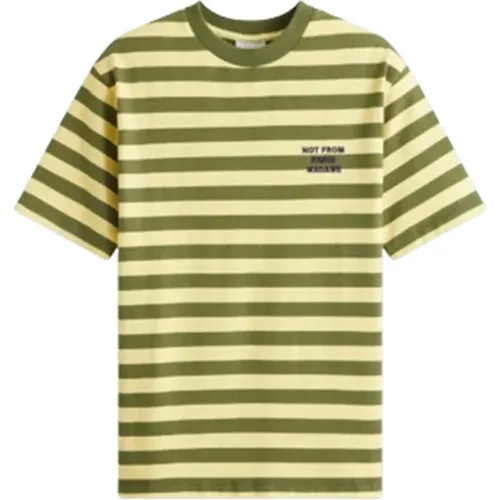 Striped Slogan T-Shirt in Light , male, Sizes: XL, L, S, M - Drole de Monsieur - Modalova