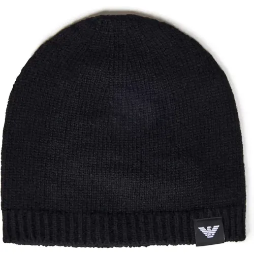 Cashmere Knit Hat , unisex, Sizes: M, L - Emporio Armani - Modalova