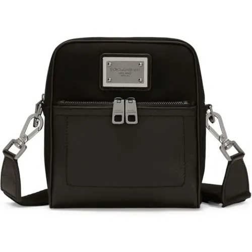 Bum Bag with Silver-Tone Hardware , male, Sizes: ONE SIZE - Dolce & Gabbana - Modalova