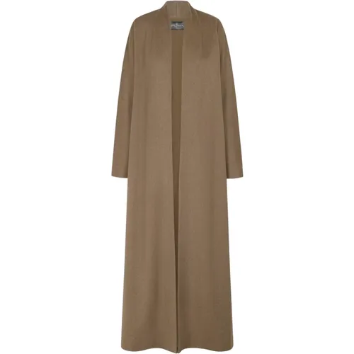 Long wool coat with silk lining , female, Sizes: M, L, XL, S - Cortana - Modalova