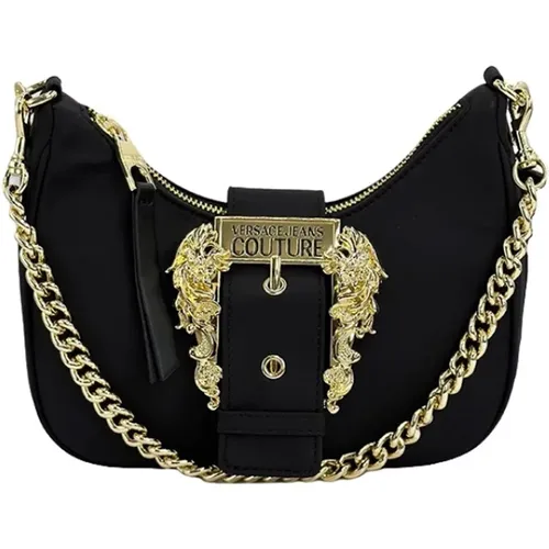 Nylon Shoulder Bag with Gold-Tone Buckle , female, Sizes: ONE SIZE - Versace Jeans Couture - Modalova