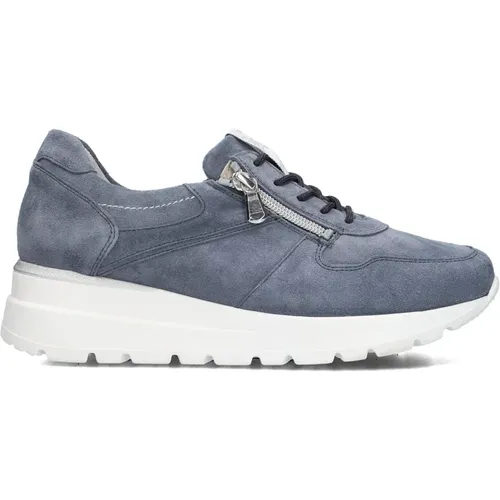 Blaue Wildleder Trendy Sneakers 793007 , Damen, Größe: 39 EU - Waldläufer - Modalova