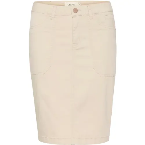 Classic Twill Skirt Oatmeal , female, Sizes: 2XL, XS, XL, S, 3XL, M - Cream - Modalova