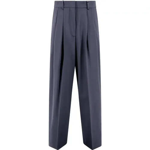 Wool Silk Blend Tailored Trousers , female, Sizes: XS, S - P.a.r.o.s.h. - Modalova