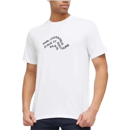 Wave Logo Relaxtes T-Shirt , Herren, Größe: 2XL - Karl Lagerfeld - Modalova