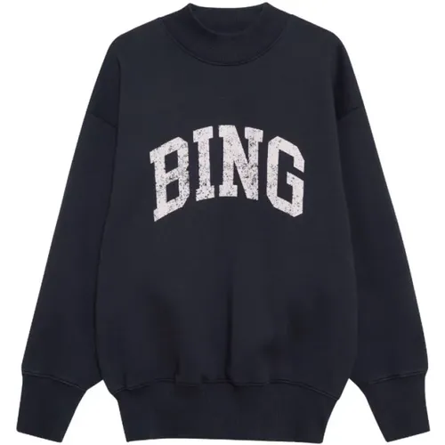 Grauer Logo-Sweatshirt Bradie Marino , Damen, Größe: M - Anine Bing - Modalova