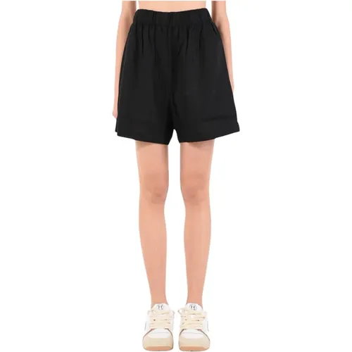 Linen Elastic Waist Shorts , female, Sizes: XL, L, M - Hinnominate - Modalova