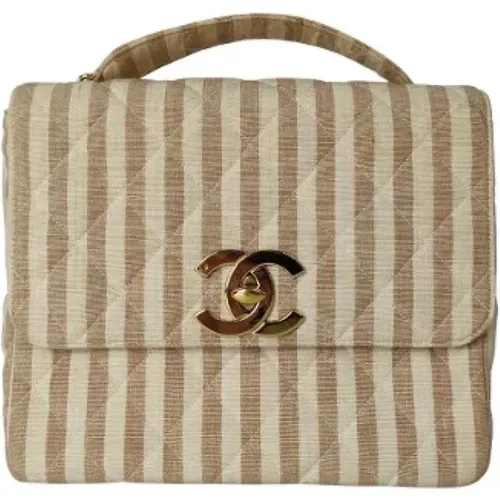 Canvas Vintage Bag with Striped Design , female, Sizes: ONE SIZE - Chanel Vintage - Modalova