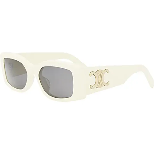 Weiße Sonnenbrille Damen Accessoires Ss24 , Damen, Größe: 53 MM - Celine - Modalova