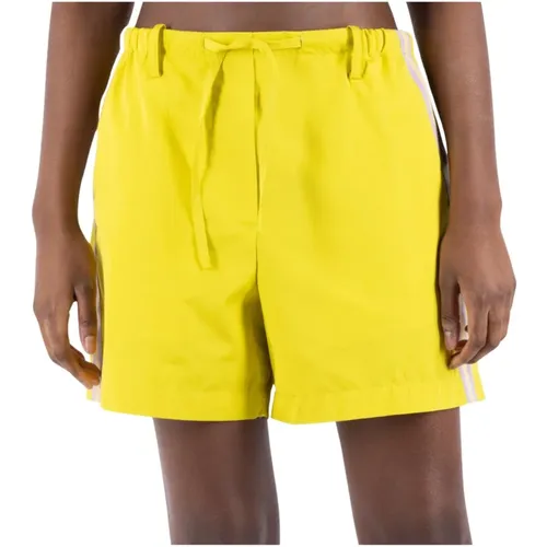 Hohe Taille Limonengrüne Shorts - Dries Van Noten - Modalova